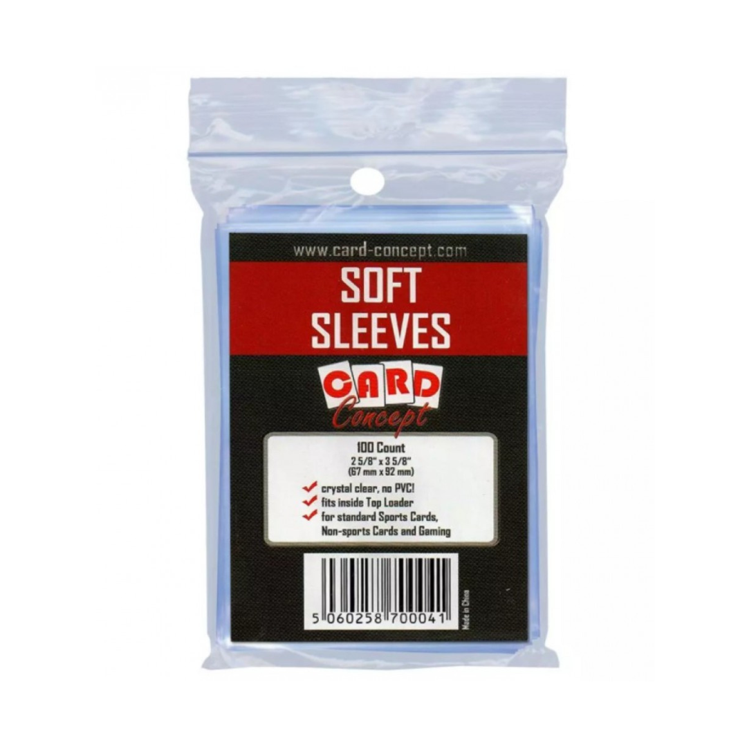 CLEAR SOFT SLEEVES FOR STANDARD TRADING CARDS - PACK OF 100