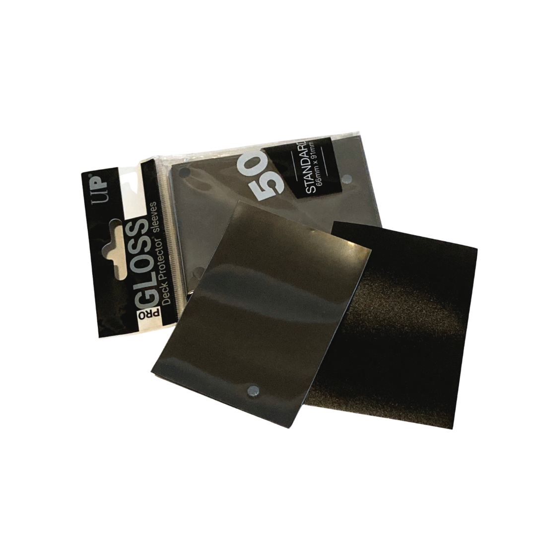 ULTRA PRO STANDARD DECK PROTECTOR CARD SLEEVES - BLACK GLOSS - 50 PACK